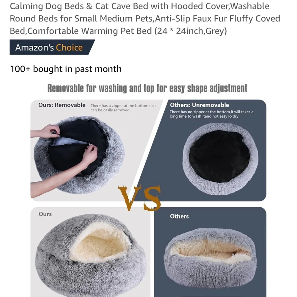24” x 24” Dog/Cat Snuggle Bed